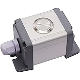 mxuteuk 22mm Momentary Push Button Switch Box Stainless Steel Metal 12V-24V DC 1 NO Flat Top Switch with Waterproof Switch Station G019