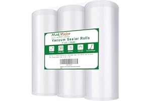 MakMeFre 3 Pack 8"x20'(3Rolls) Vacuum Sealer Bags Rolls for Food,Commercial Grade, BPA Free,Puncture Prevention,Great for Sous Vide Cooking