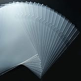 JIKIOU 30 Pack Clear File Folders Plastic L-Type Upgraded A4/Letter Size | Upgraded 57% Thicker, 11.8 in x 8.9 in, Clear to See, Open Top &amp; Side Design, Tear, Wear, Moisture Resistant, Easy to Carry