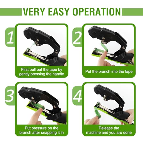 Tomato Tying Machine, 420g Cucumber Garden Tape Tool with 10000pcs Staples 20 Rolls Agricultural Tying Machine Garden Tape Tool for Vineyard Cucumber Fruit Vegetable Flowers