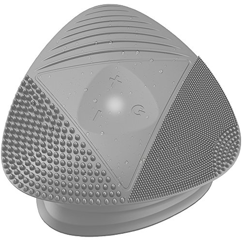 Silicone Sonic Facial Cleansing Brush - Anti Aging Beauty Massager for Normal, Sensitive, Combination Skin. Best Deep Cleaning Exfoliating Scrubber & Waterproof Rechargeable Face Mask Cleanser. GRAY