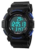 Gosasa Sports Waterproof Digital Fitness Watch Pedometer Multifunction Men's Wristwatches Blue
