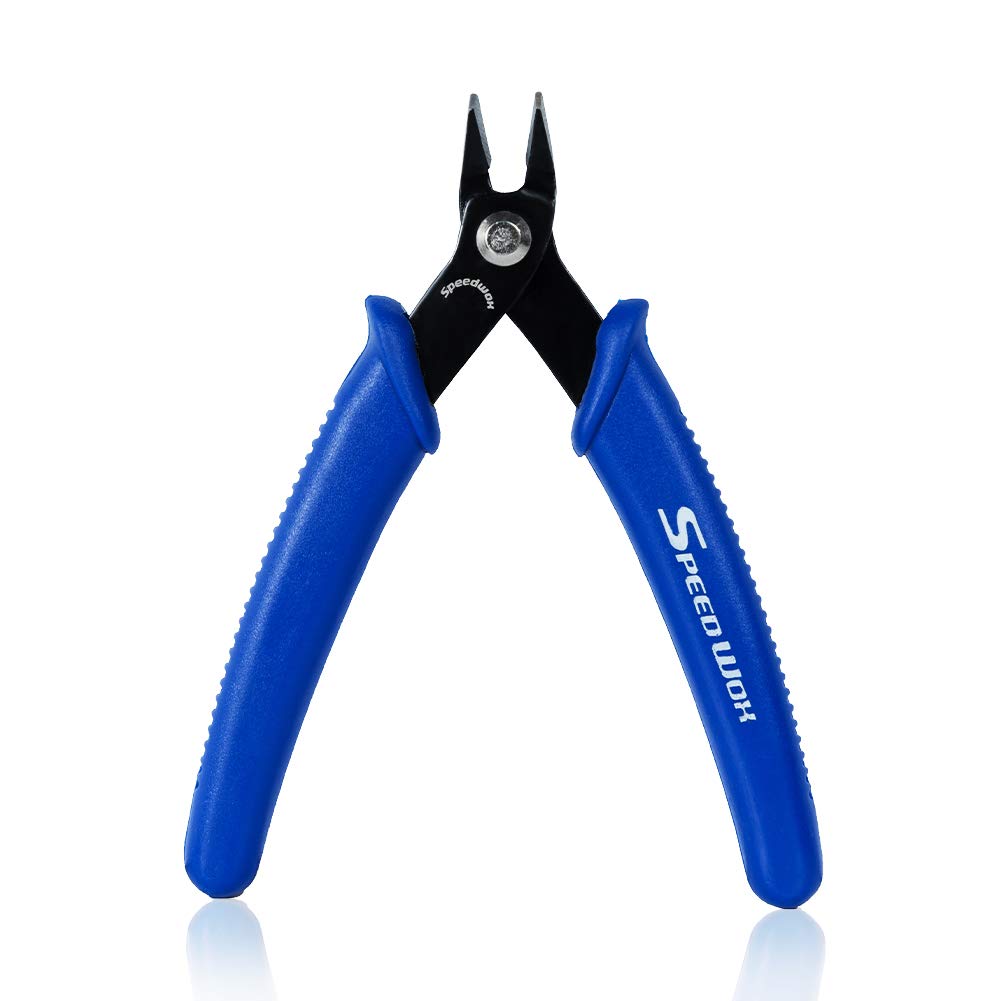 SPEEDWOX 5 Inches Flush Cut Wire Cutters Small Flush Cutter Pliers Diagonal Side Cutting Plier Mini Electronic Scissors Micro Shear Internal Spring Precision Fine Pliers Jewelry Making Tool