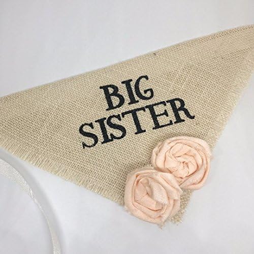 Big Sister Pet Bandana with Flowers for Pregnancy Announcements and Newborn Photos