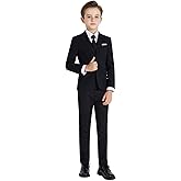 Plavict Boys Suit Formal Wear Set-5 Pieces & 3 Pieces |Slim Fit Suit with Adjustable Waist