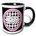 3dRose Bunco Chicks Roll with It Pink and Black Two Tone Black Mug, 11 oz, Black/White