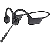 Open Ear Bone Conduction Trucker Headset with Noise Cancelling Mic for Work | One-Touch Mute, Wireless Bluetooth 6.0 Headphones, Skin-Friendly&amp;Lightweight Trucker Headset with Mic for Work&amp;Truck Drivers