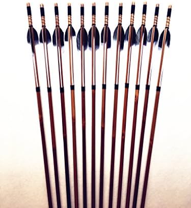 24PK Handmade Bamboo Arrows Turkey Feather Target Practice Arrows