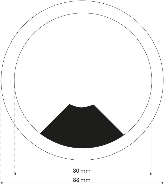 Sossai Desk Cable Grommet/Cable Outlet/Cord Hole Cover Plate for Desks Offices & Worktops, black, diameter 80 mm, Menge : 4 - Image 5