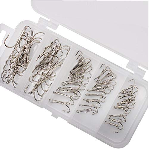 asdfwe Drillinge Angelhaken High Carbon Stahl Kleine Runde Biegung Triple-Harte Köder Löffel Fishhook Plastikkasten… – Bild 6