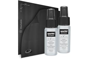 OPTIPAK Sparkle Anti-Reflective Lens Cleaner Spray kit | (2) 1oz Glasses Cleaner Spray + (2) Microfiber Cloth for Eyeglasses, Sunglasses, Lenses, Screens and Camera Cleaning Kit (4 Piece Set)