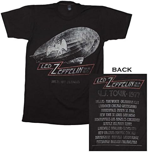 Unique Vintage Led Zeppelin Cities 1977 Tour T-Shirt Large Desiqn