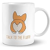 PUHEI Ceramic Corgi Mug, 11 oz, Funny Coffee Tea Cup, Home Decor, Christmas Birthday Gifts for Dog Lovers