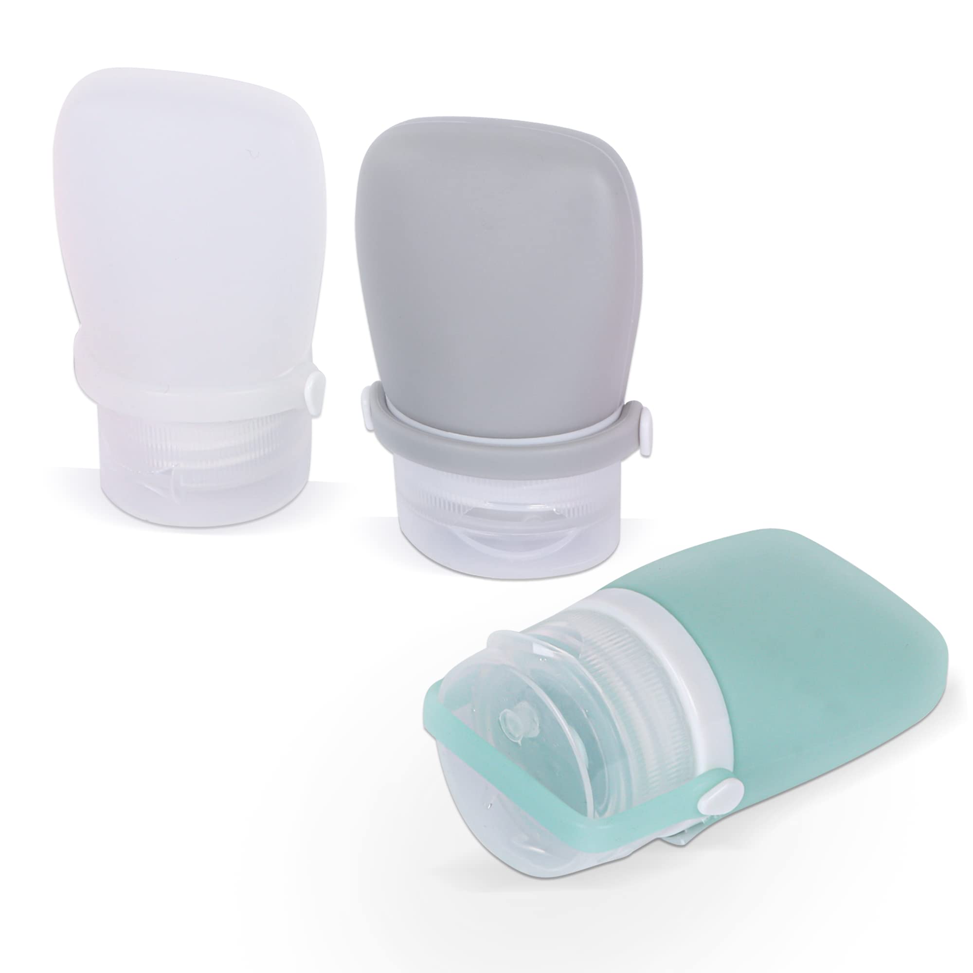 NiCoLa Travel Bottle Set Mini Cosmetic Silicone Travel Bottles, 3 PCS 30ml Leak Proof Travel Bottles for Shampoo Conditioner Lotion Toiletries