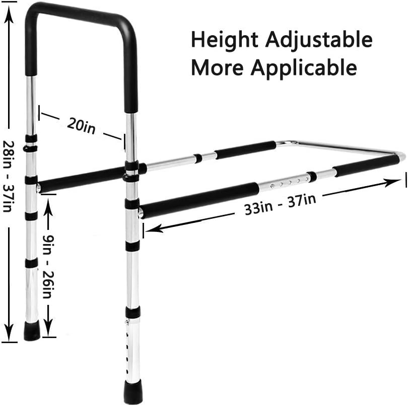 High-Quality Stainless Steel Bed Assist Rail Handle, Medical Adjustable Hand Guard Grab Bar, Bed Safety and Stability (New Upgrade): Health & Personal Care