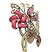 Totoroforet Chinese Traditional Jasmine Flower Rhinestones Vintage/Retro Bronze Hairpin/ Hari Stick Rose Red