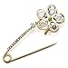 Top Plaza Mothers Day Gift Pack of 5 Women Fashion Rhinstone Crystal Accented Golden Safety Pin Jewelry Brooch Breastpin - Catch Scarf,Lapel or Collar(#1)