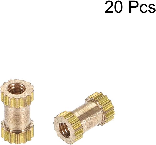 uxcell Knurled Insert Nuts, M2 x 6mm(L) x 3.5mm(OD) Female Thread Brass Embedment Assortment Kit, 20 Pcs - Image 4