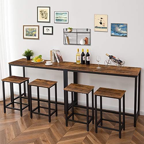 HOOBRO Bartisch, Küchentisch, Küchentresen, rechteckiger Stehtisch, stabiles Metallgestell, 120 x 50 x 90 cm… – Bild 5