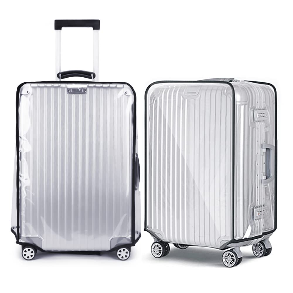 2 Pieces Clear PVC Suitcase Cover, 28 Inch Waterproof Suitcase Cover Protectors Clear PVC Luggage Protector Case Covers for Suitcases Travel Luggage
