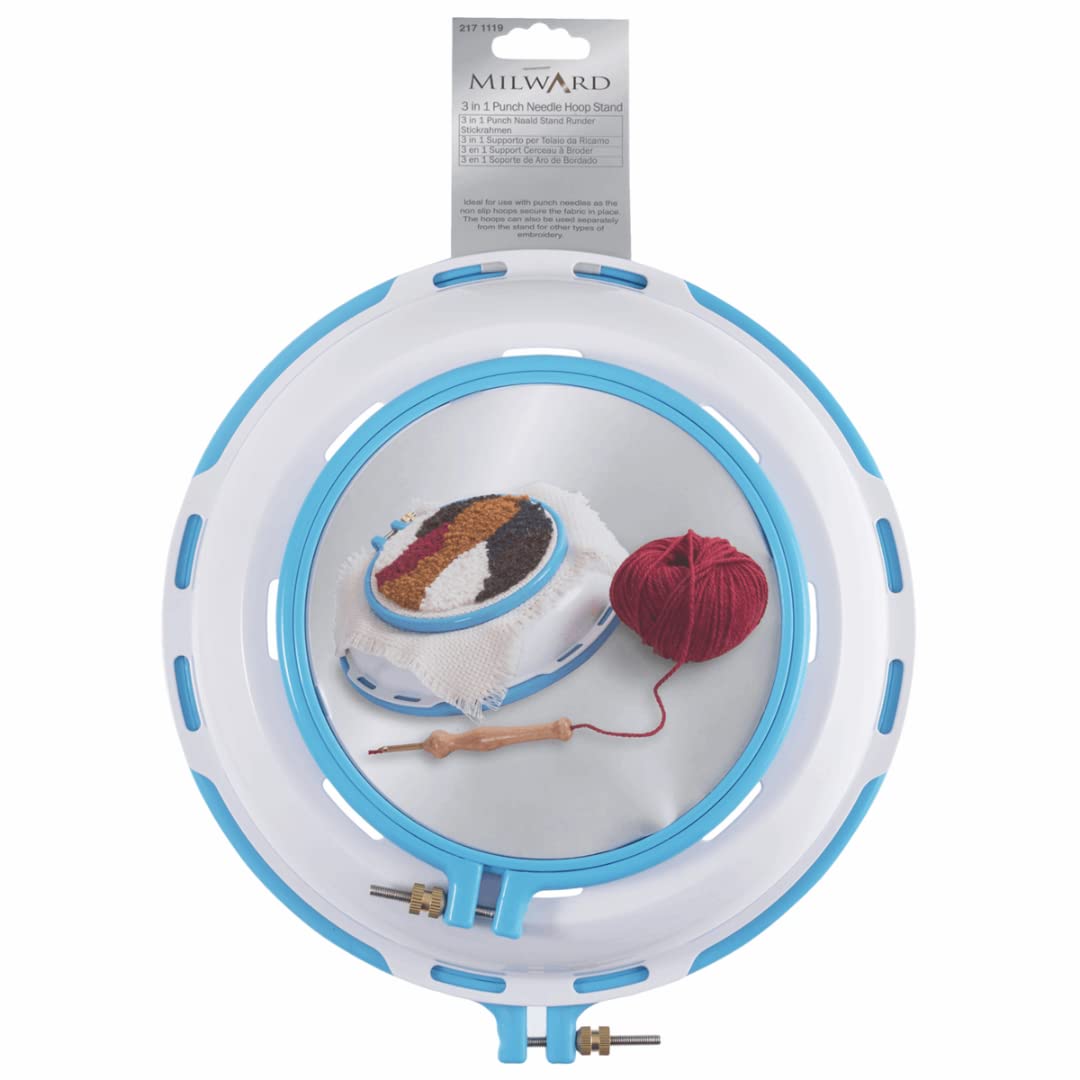 MILWARDS 2171119 Punch Needle Hoop Stand: 3-in-1: 6in and 9in, Assorted, Asst