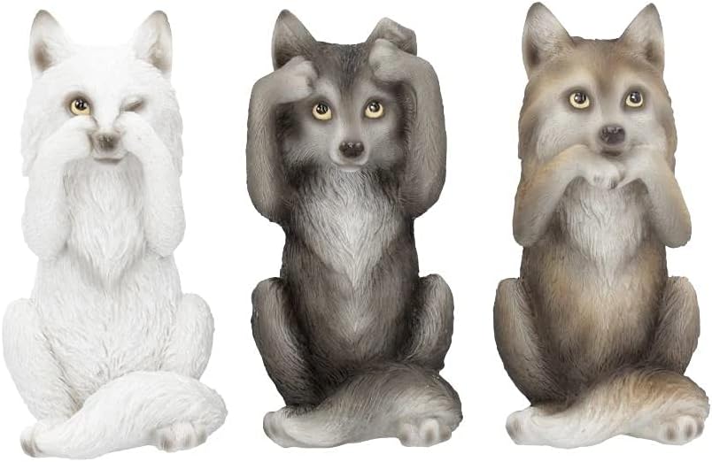 Nemesis Now B4472N9 Three Wise Wolves Resin Figurine 10cm Grey