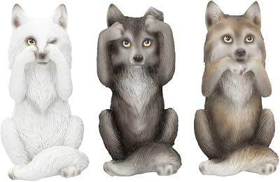 Nemesis Now B4472N9 Three Wise Wolves Resin Figurine 10cm Grey