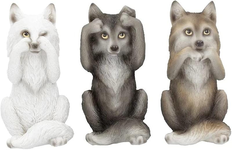 Nemesis Now B4472N9 Three Wise Wolves Resin Figurine 10cm Grey
