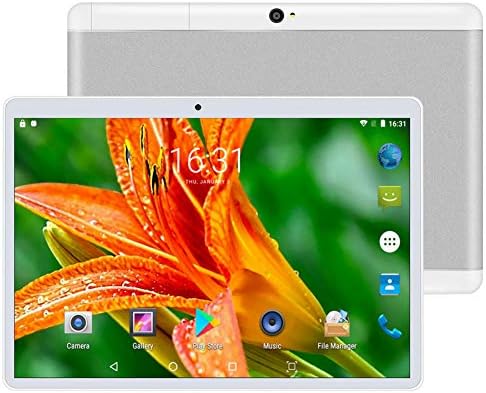 TAOERA 10 inch Android 7.0 Tablet Unlocked Pad with Dual SIM Card Slot 10.1" IPS Screen 4GB RAM 64GB ROM 3G Phablet Built-in Bluetooth WiFi GPS Tablets (Metallic Silver)