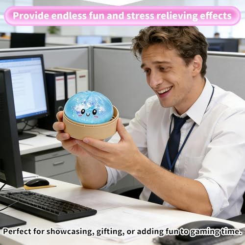 SLEEPHEAD®New Glitter Dumpling Squishy Stress Balls, Fidget Sensory Toy with Food Steamer, Squeeze Dough Ball for Stress Relief, Stretchy Desk Toys Gift
