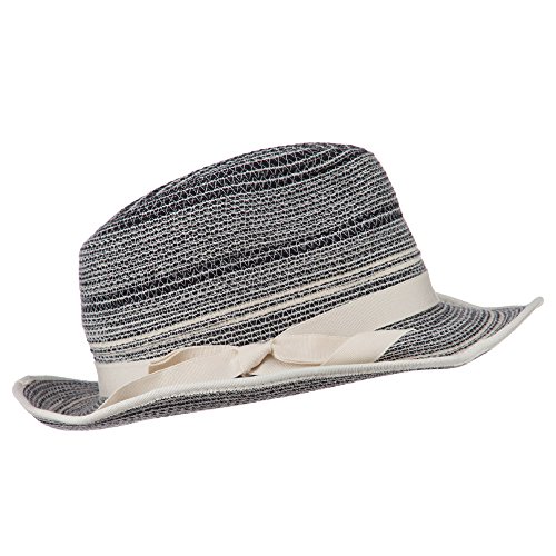 Women's Ribbon Band Wool Felt Fedora - Cream Black OSFM