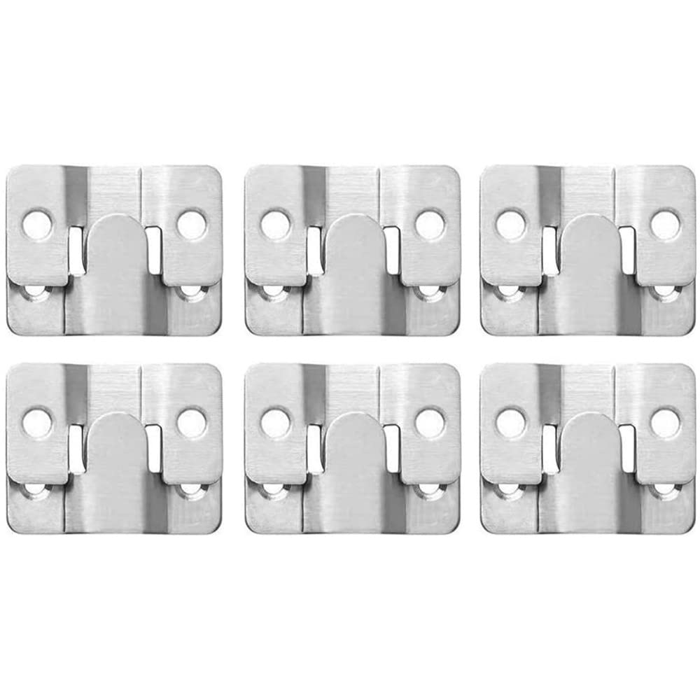 6 Pairs Flush Mount Bracket ,Heavy Duty Interlocking Hang Brackets Furniture Connector, Interlocking Photo Frame Hook， for Walls, Mirrors, Photo Frame, Headboard