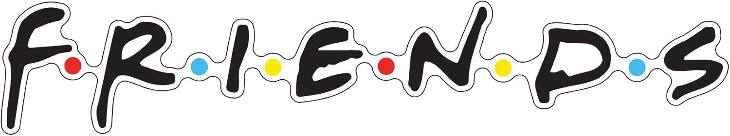 USTORE Vinyl Sticker Decal Friends TV Show Weather Resist for Windows Car Cell Phone Bumpers Laptop Wall, 4" Wide