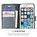 OCASE iPhone 6S Case [Free Screen Protector Included] Leather Flip Wallet Case for iPhone 6 / 6S Devices - Gray