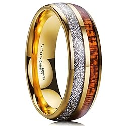 King Will METEOR 8mm Gold Tungsten Ring for Men