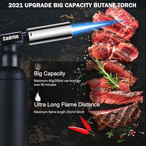 Big Butane Torch, Powerful and Strong Kitchen Torch Lighter with Safety