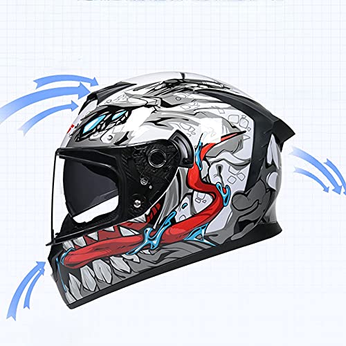 LIXIAOHONGG Motorhelm ECE , motorhelmen, Racing motorhelm met zonneklep goedgekeurd glasvezel Shell ECE goedgekeurde… - Image 6