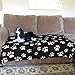Evelots Fleece Pet Blanket, Black/White, 60x40
