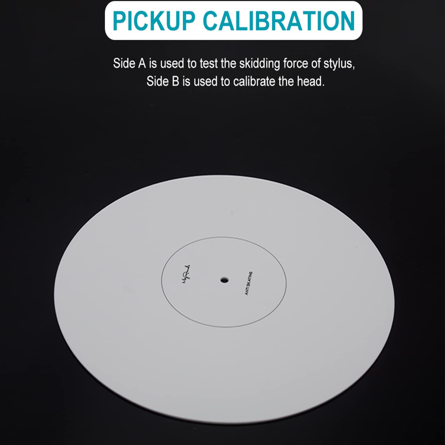 Turntable Cartridge Alignment Protractor Mat, Anti-Sliding LP Vinyl Record Pickup Calibration Plate Distance Gauge Protractor Adjustment Tool Ruler for Turntable Accessories (White)