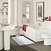 Vdomus Contour Bath Rug, Soft Shaggy U-Shaped Toilet Floor Mat Bathroom Carpet, 19.5 X 19.5 inches (1 Set U-Shaped White)