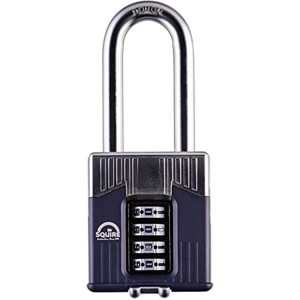 Henry Squire Warrior 4 Wheel Long Shackle Combination Padlock, 55 mm (Length)