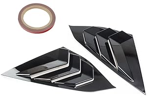 Neopaftu Rear Side Window Louvers Racing Style Compatible with Honda Accord 2018-2022 Scoop Shades Cover Blinds Air Vent (Gloss Black)