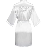 ABC-STAR Women's Birthday Queen Squad Kimono Party Robe Short Silky Nightgown Sleepwear Gift