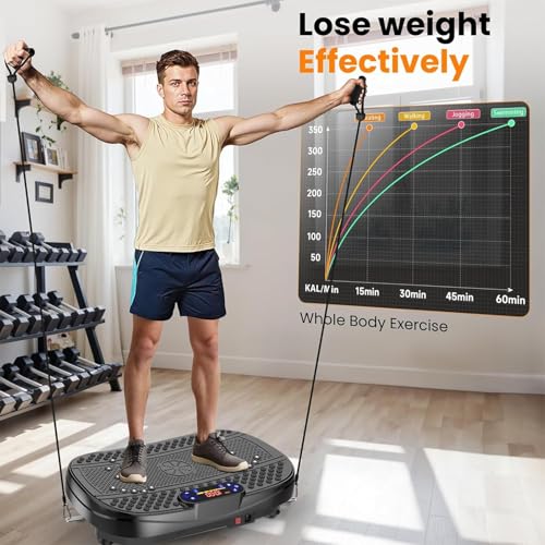 DMG Vibration Plate Exercise Machine, Lymphatic Drainage Machine for Weight Loss, Full Body Workout Vibrate Fitness Platform, Helps Toning Shaping Wellness Home Gyms Workout