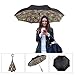 AWEOODS Double Layer Inverted Umbrella Cars Reversible Umbrella (peacock black)