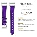 Mornex Replacement Leather Band Compatible with Fitbit Charge 2, Classic Genuine Leather Wristband for Men Women(Purple-Silver Buckle)