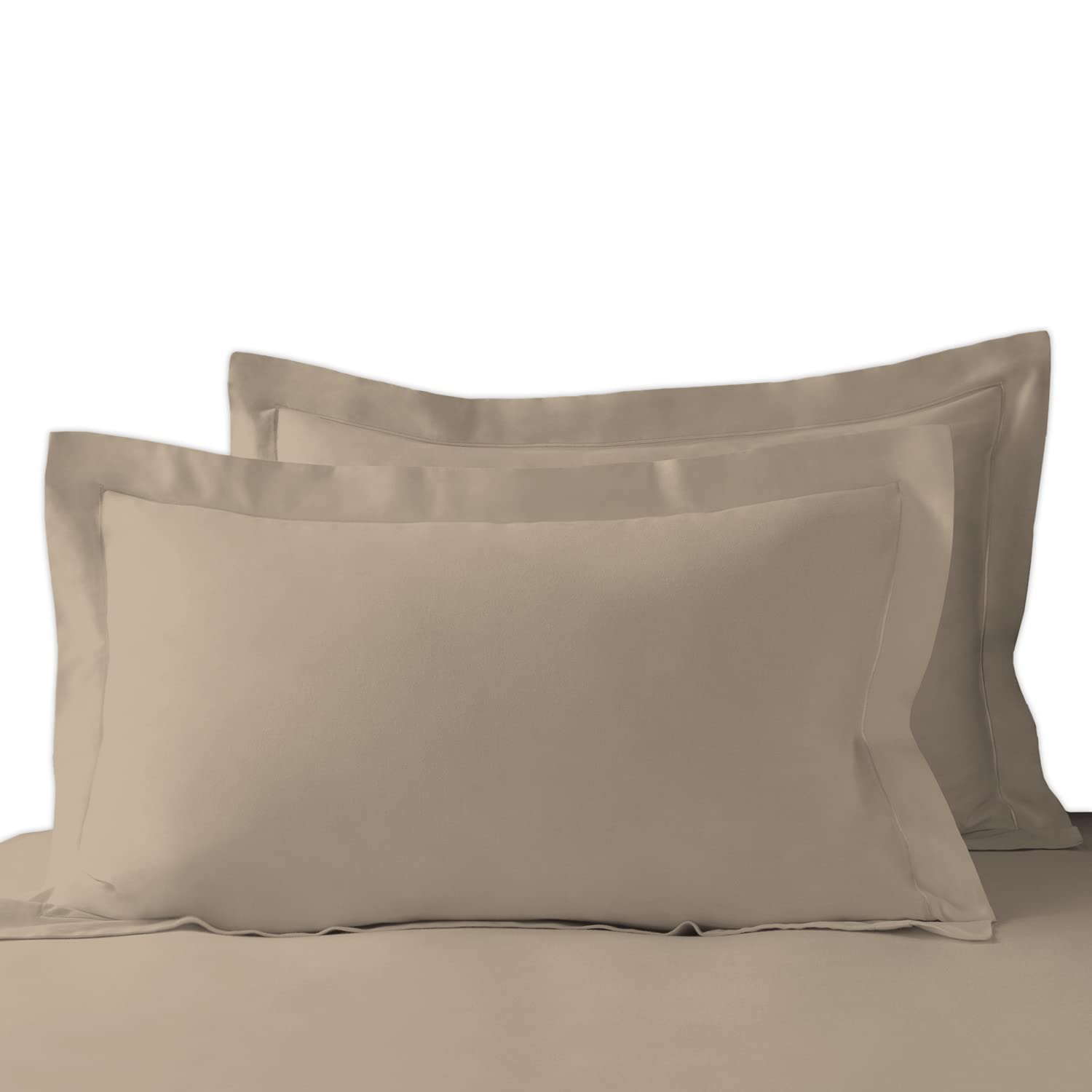 Pizuna Luxurious Cotton Pillow Cases 2 Pack Simply Taupe 50x75cm, 1000 Thread Count Long Staple Combed Cotton Thick Pillow Cover, Soft Sateen Oxford Pillow Cases (100% Cotton Pillowcase Pack of 2) — image 1