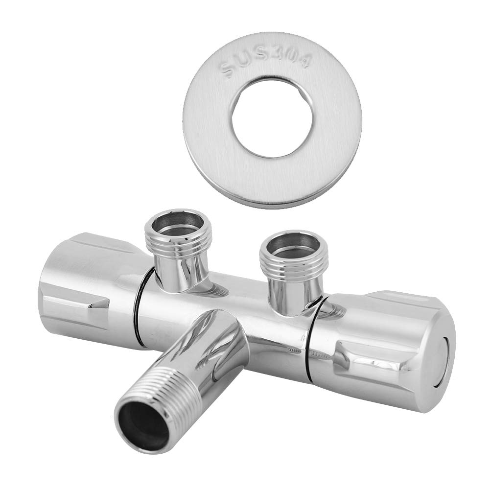 Copper Double Switch Outlet Angle Valve Toilet Bidet Shower Faucet Bathroom Accessories Outlet Angle Valve G1/2