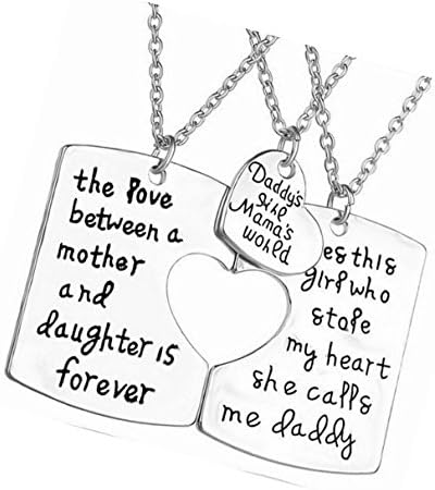Seven One Father Mother Child Key Chains Gift,Boy Girl Stole Love Heart Set