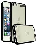 iPod Touch 6, Touch 5 Case, Bastex Crystal Clear Air Fused Rugged Ultra Slim Fit Shockproof Rubberized Plastic Bumper Clear Back Panel Cover Flexible TPU for iPod Touch 6th & 5th Generation (Black)